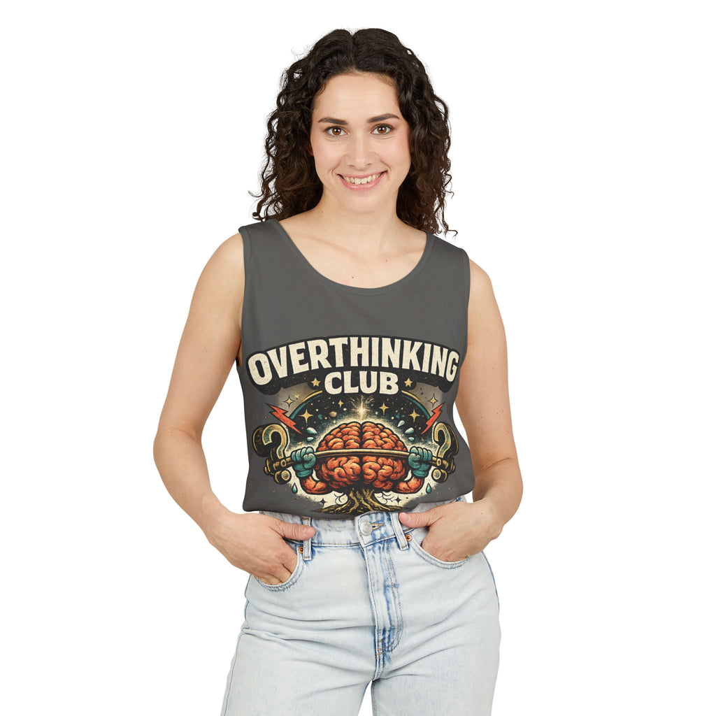 Overthinking Club Unisex Tank Top | Funny Overthinker Graphic Tank | Graphic Nature