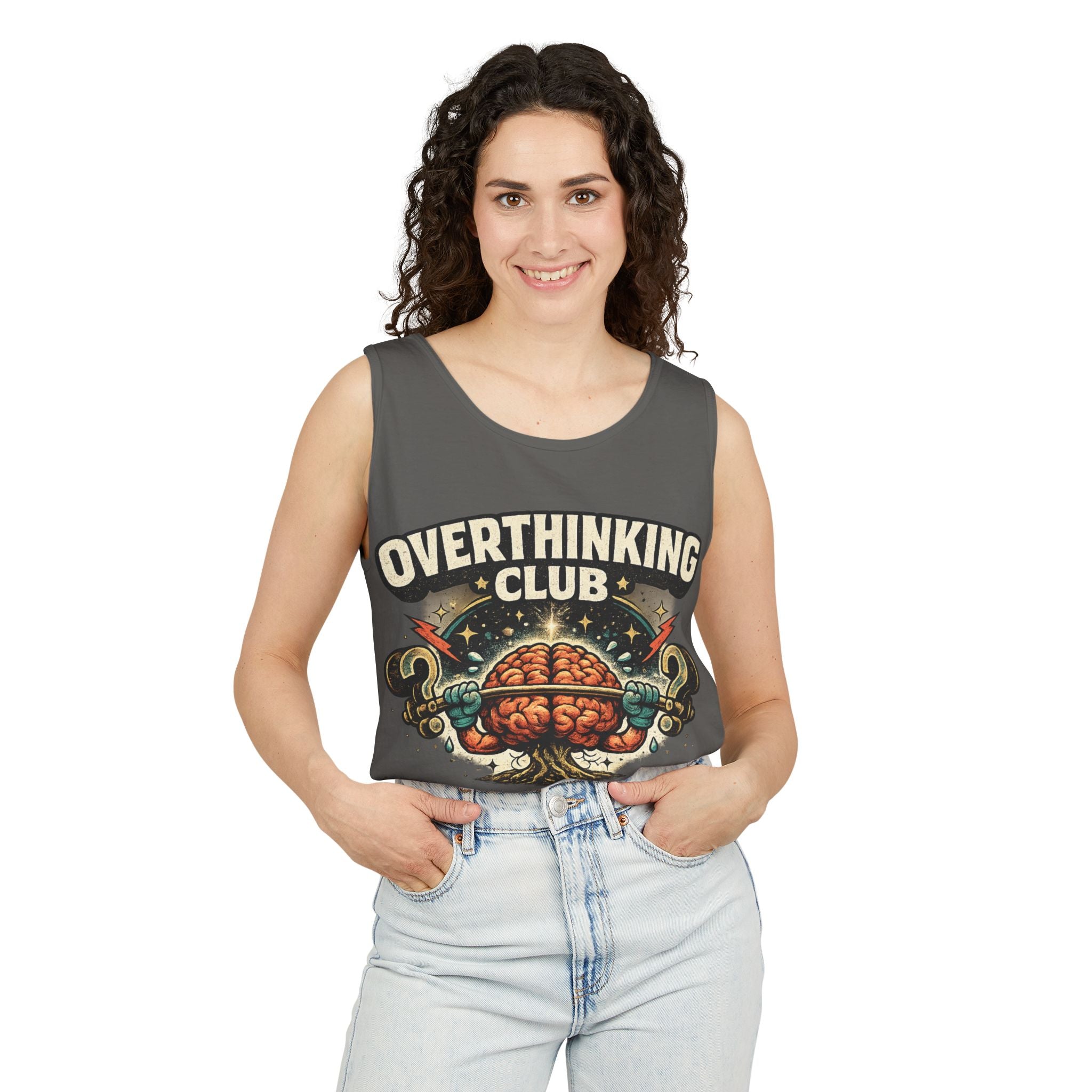 Overthinking Club Unisex Tank Top | Funny Overthinker Graphic Tank | Graphic Nature