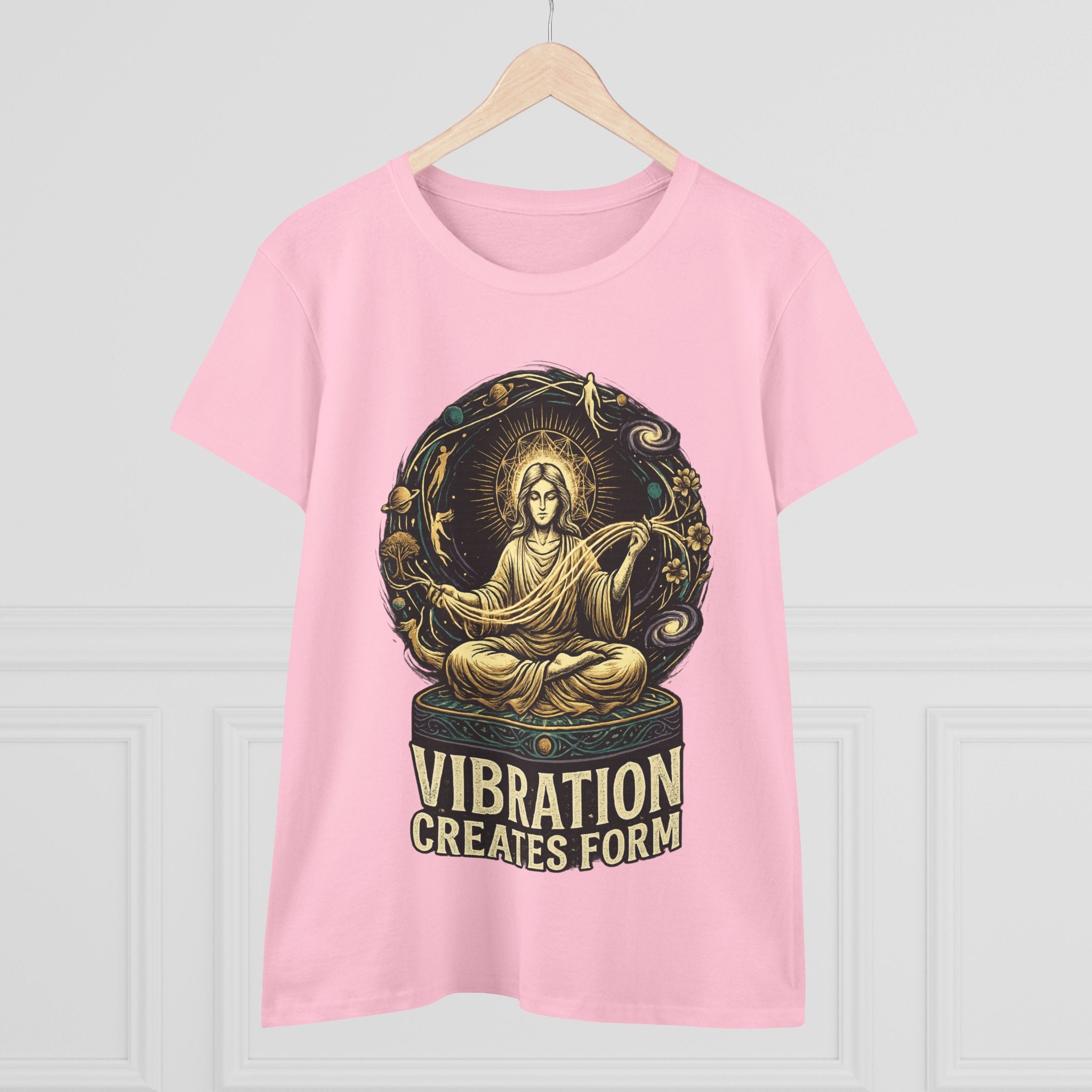 Vibration Creates Form Women's T-Shirt | Cosmic Spiritual Graphic Tee