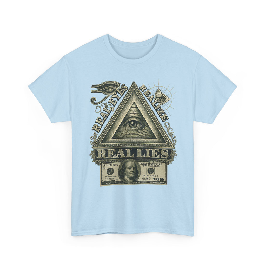 T-Shirt mit Auge der Vorsehung im Geld-Stil – Vintage-Währung Spirituelle Streetwear