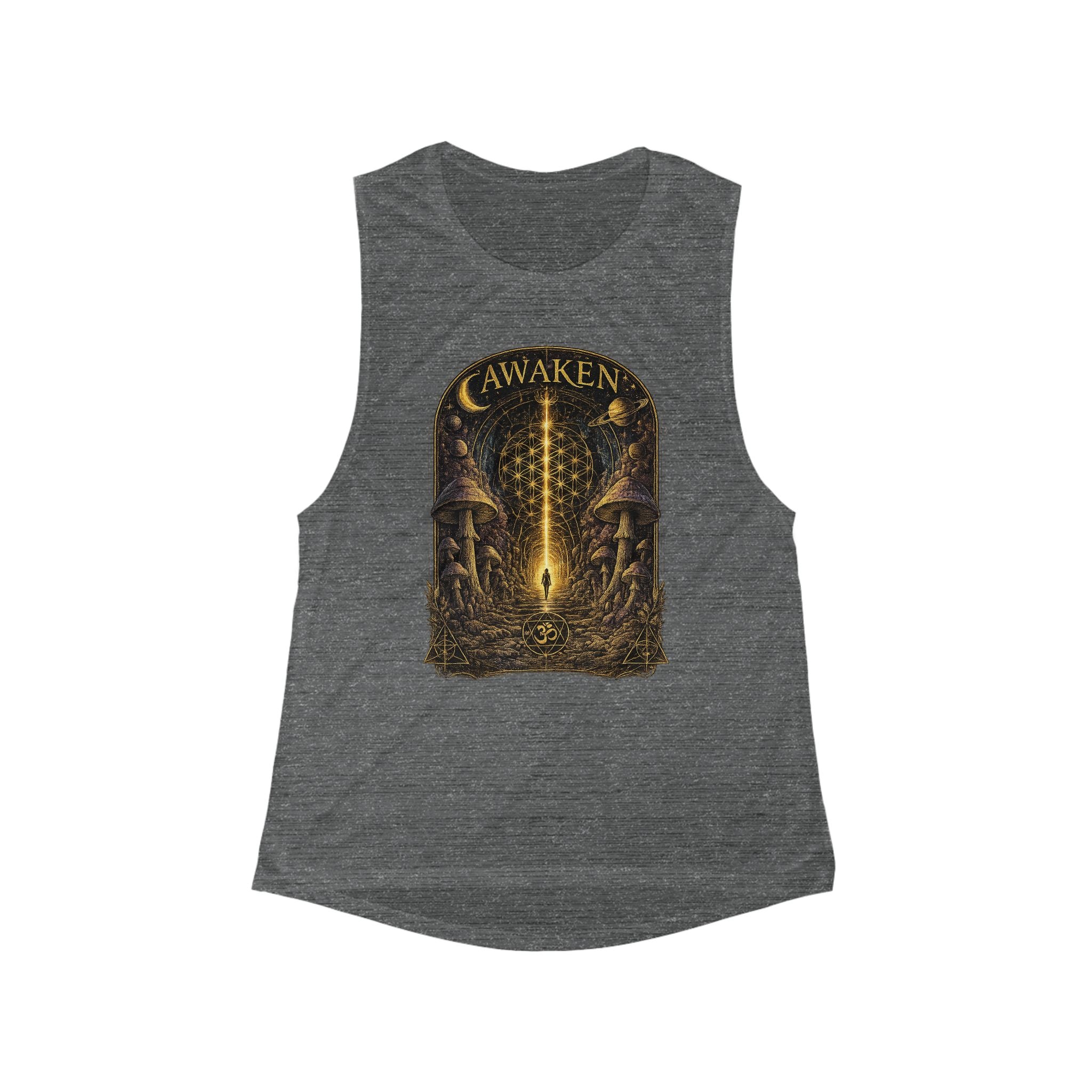 Awaken Sacred Geometry/Mushroom Gateway Women's Flow Tank