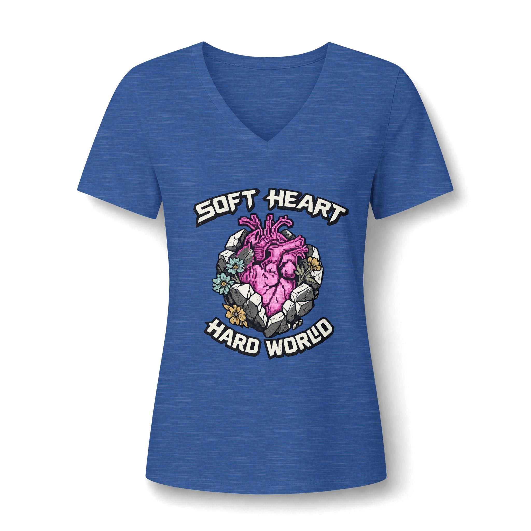 Soft Heart, Hard World V-Neck Tee