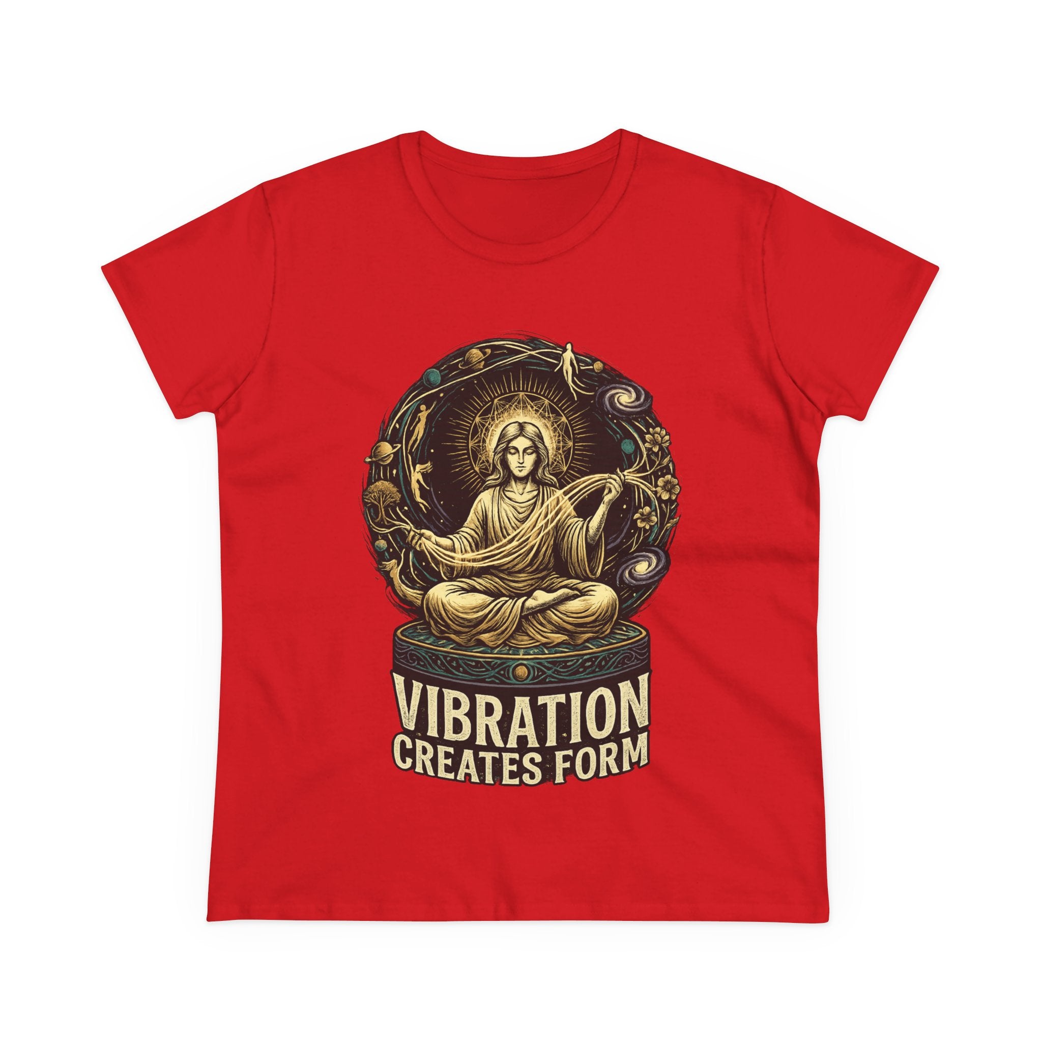Vibration Creates Form Women's T-Shirt | Cosmic Spiritual Graphic Tee