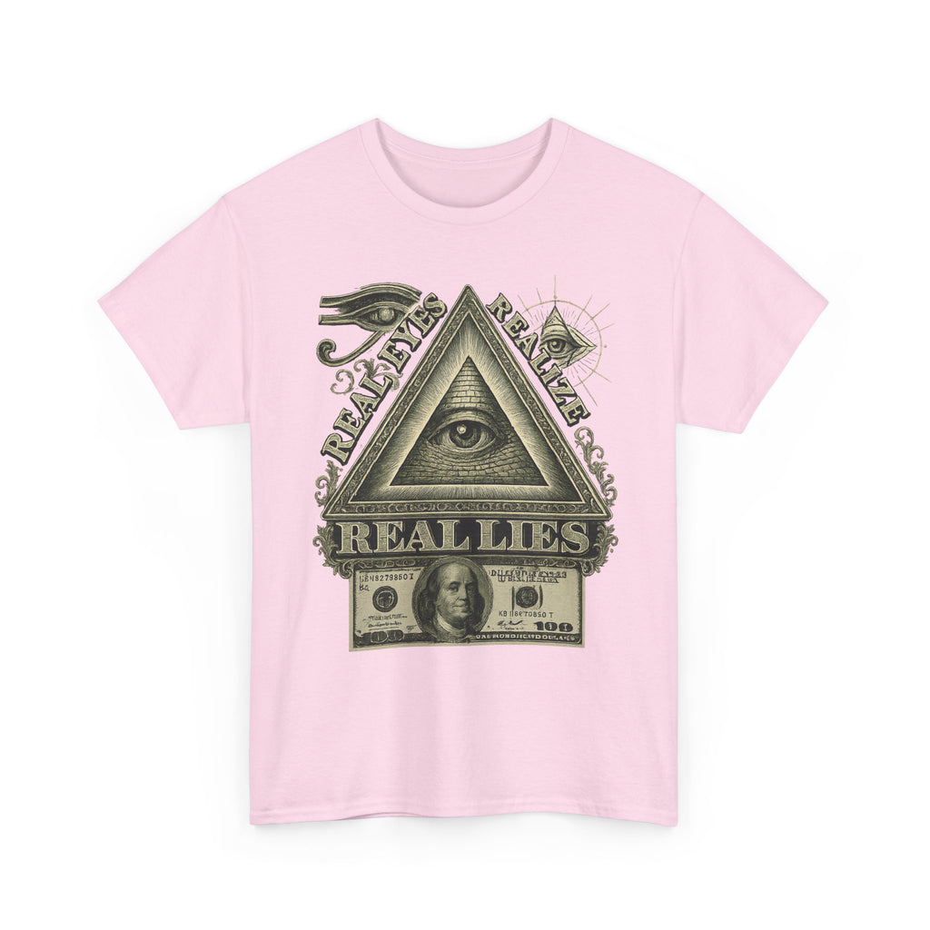 T-Shirt mit Auge der Vorsehung im Geld-Stil – Vintage-Währung Spirituelle Streetwear