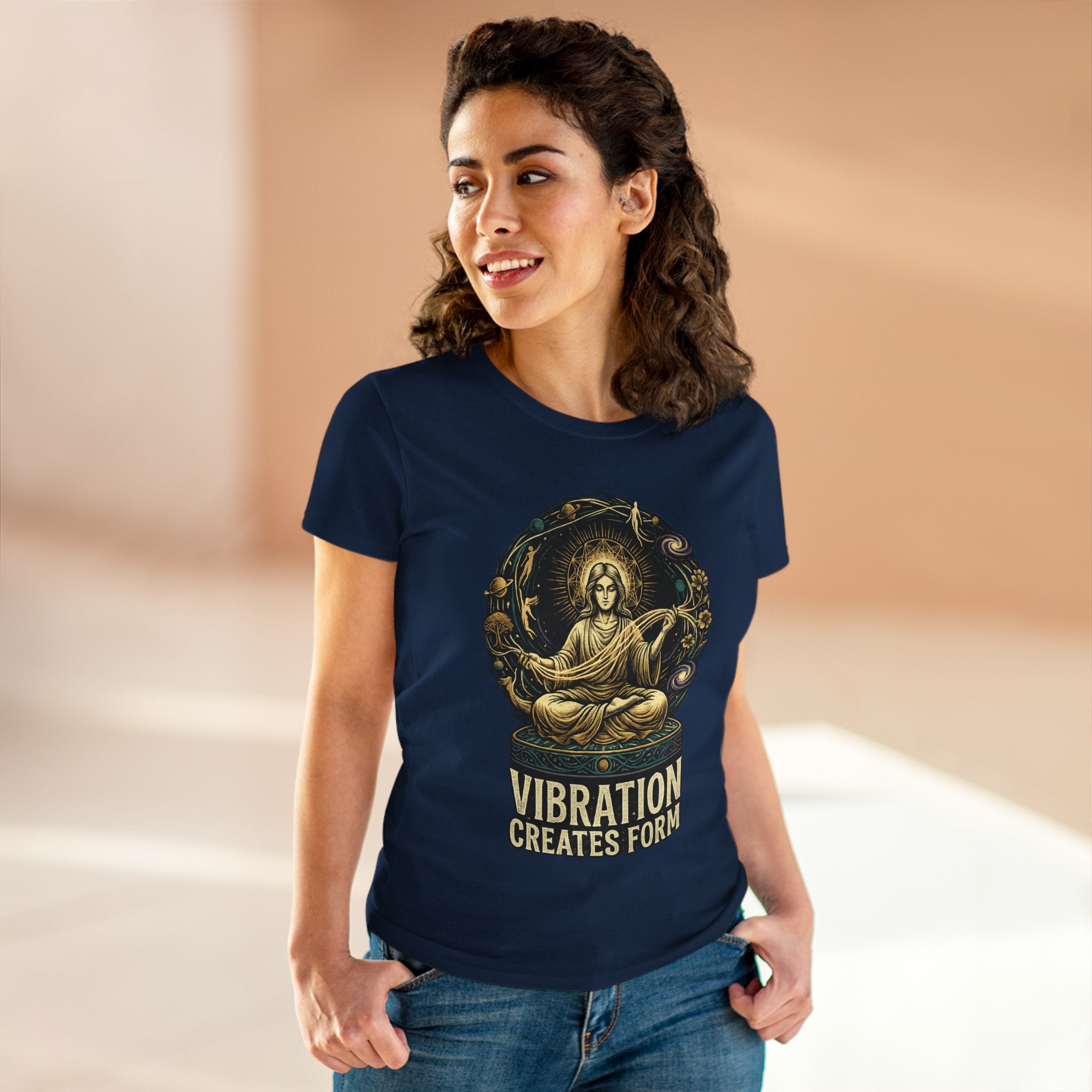 Vibration Creates Form Women's T-Shirt | Cosmic Spiritual Graphic Tee