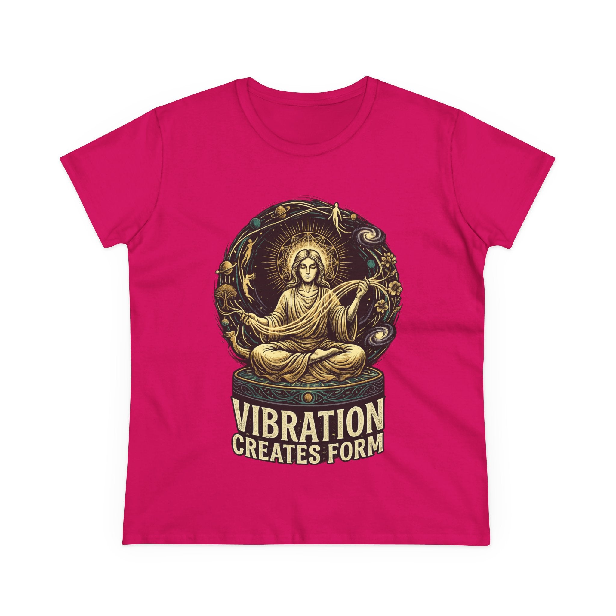 Vibration Creates Form Women's T-Shirt | Cosmic Spiritual Graphic Tee