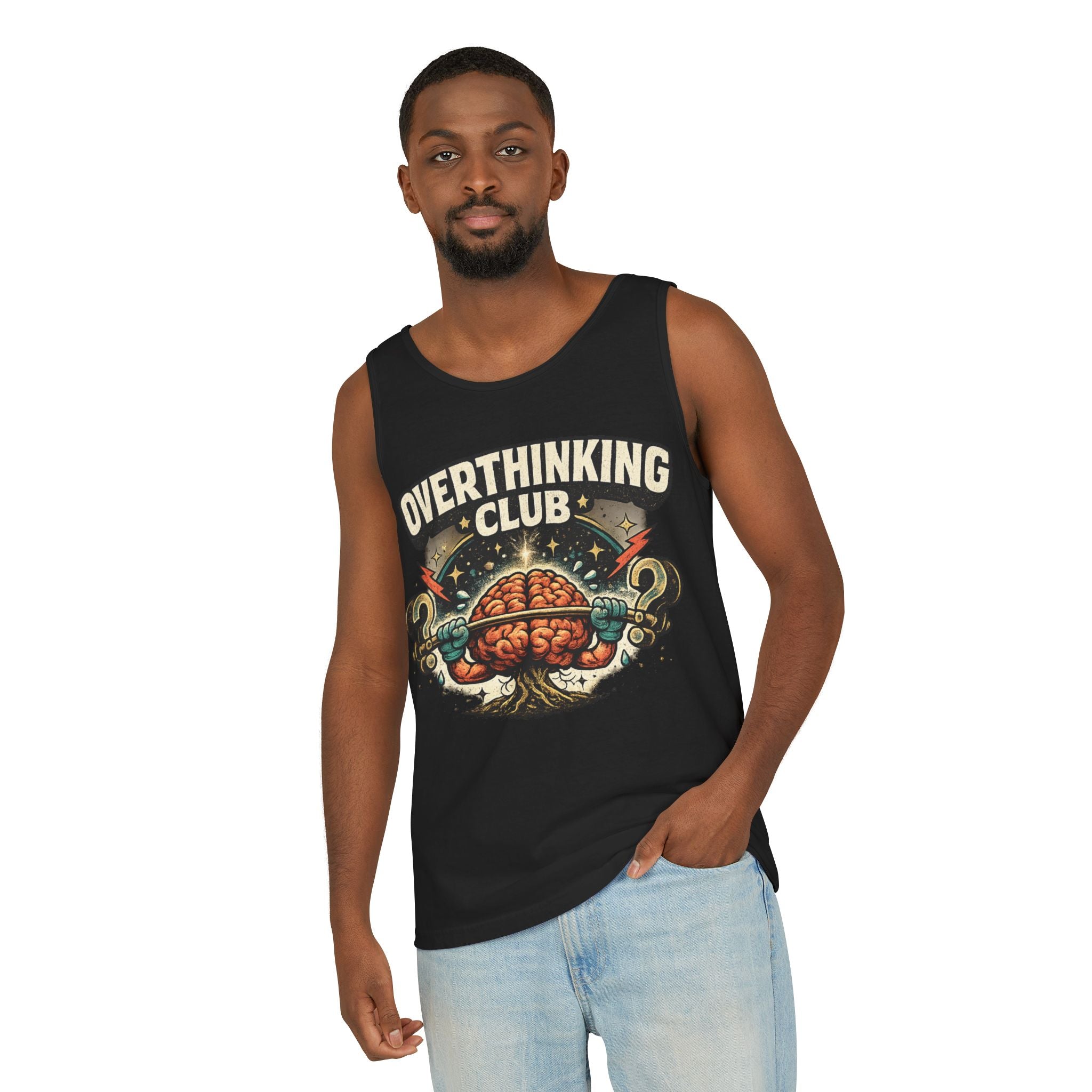 Overthinking Club Unisex Tank Top | Funny Overthinker Graphic Tank | Graphic Nature