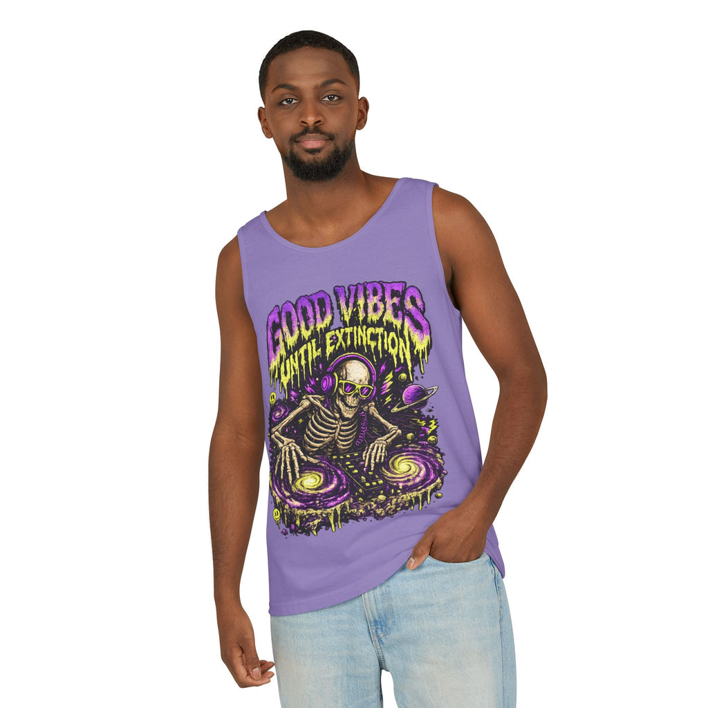 Good Vibes Until Extinction Tank Top | Cosmic Skeleton DJ Tank Top