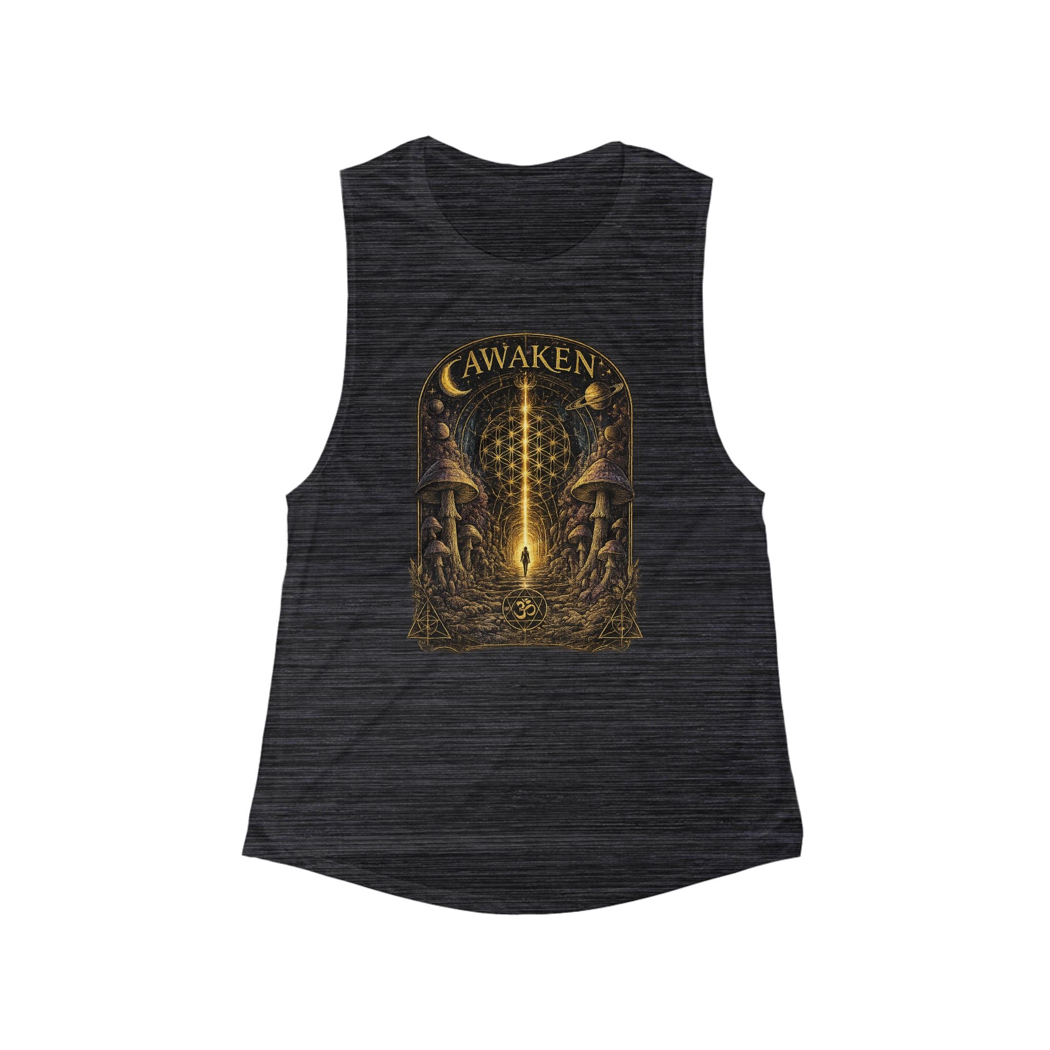 Awaken Sacred Geometry/Mushroom Gateway Women's Flow Tank