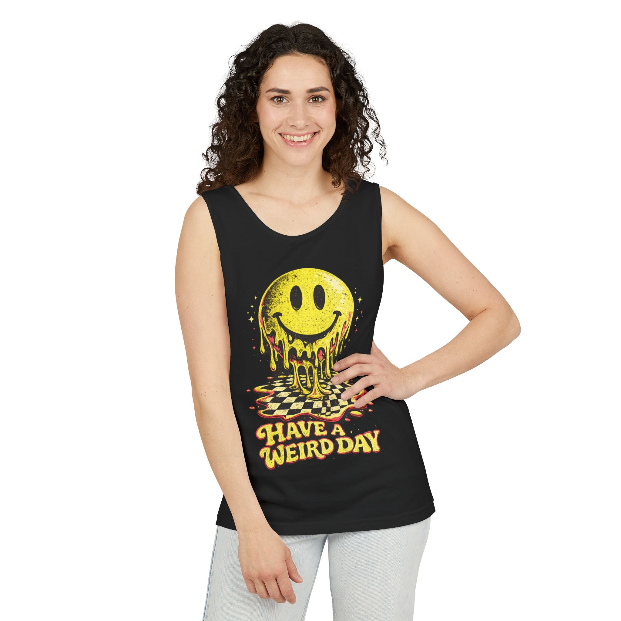 Have a Weird Day Melting Smiley Tank Top