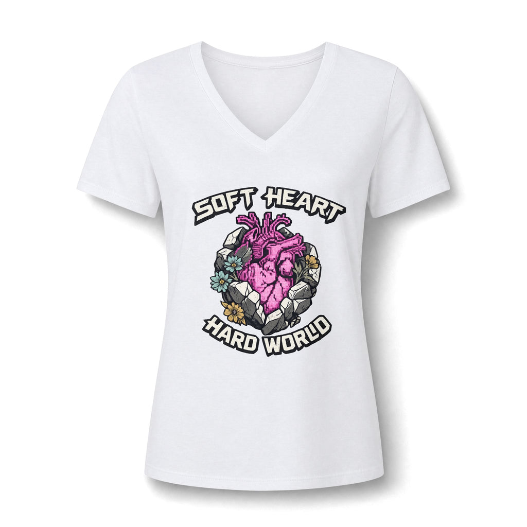 Soft Heart, Hard World V-Neck Tee
